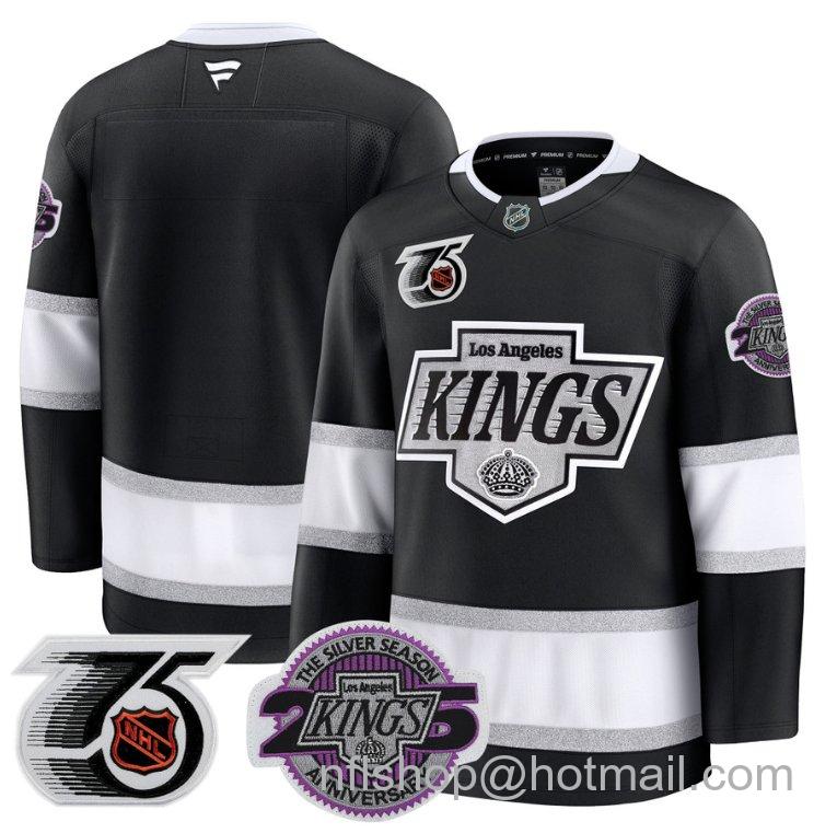 Men's Los Angeles Kings Blank 91-92 75th 25th Anniversary Stitched Black Stitched Jersey