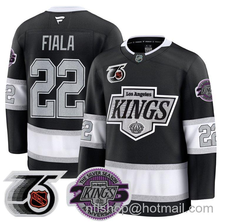 Men's Los Angeles Kings Kevin Fiala #22 91-92 75th 25th Anniversary Black Stitched Jersey