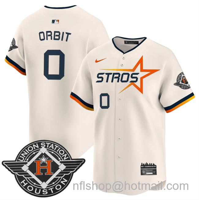 Men's Houston Astros #0 Kaleb Ort Cream 2025 City Connect Limited Stitched Baseball Jersey