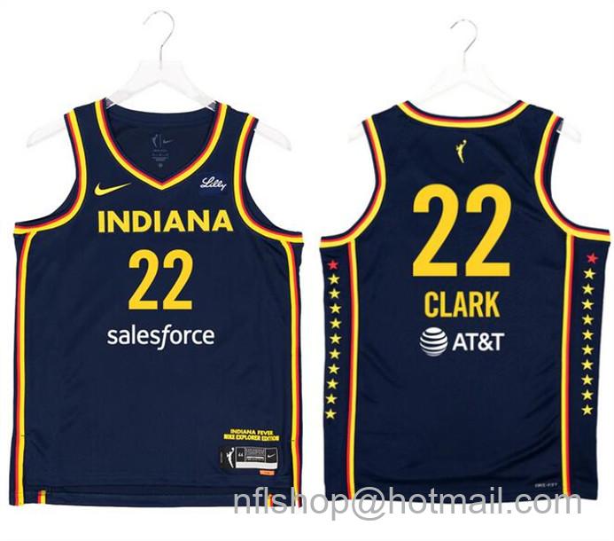 Men's Indiana Fever #22 Caitlin Clark Navy Stitched Basketball Jersey