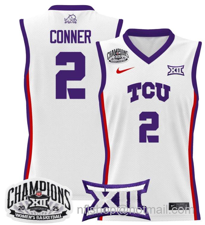 Women's Madison Conner Jersey #2 TCU Horned Frogs 2025 Champions White