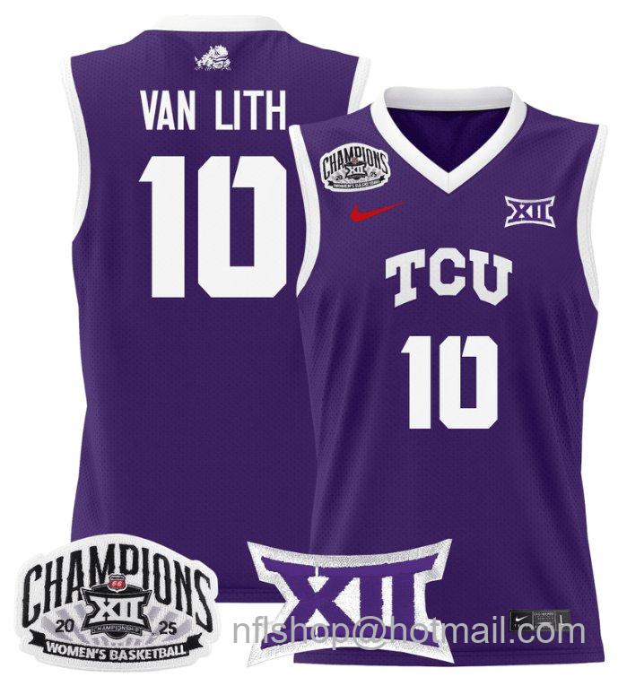 Women's Hailey Van Lith Jersey #10 TCU Horned Frogs 2025 Champions Purple