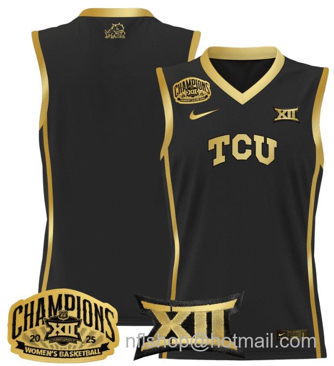 Women's Team Jersey TCU Horned Frogs 2025 Champions Lightweight Black Gold