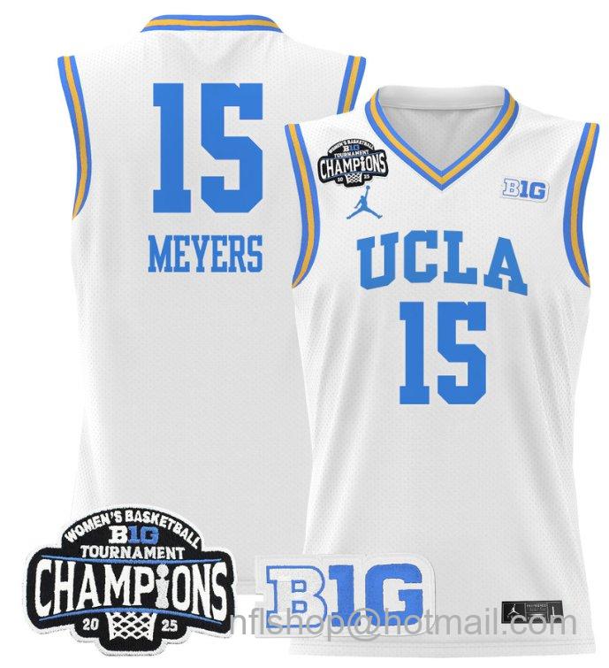 Women's Ann Meyers Jersey #15 UCLA Bruins 2025 Champions Basketball White