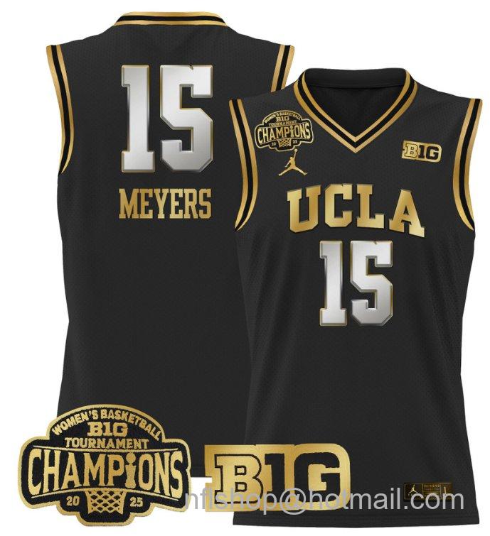 Women's Ann Meyers Jersey #15 UCLA Bruins 2025 Champions Basketball Black Gold