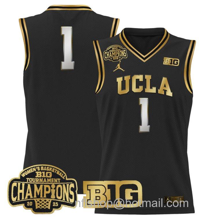 Women's Team Jersey UCLA Bruins 2025 Champions Basketball Stitched Black Gold