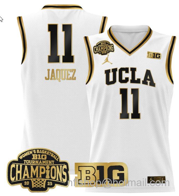 Women's Gabriela Jaquez Jersey #11 UCLA Bruins 2025 Champions White Gold