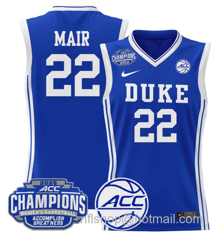 Women's Taina Mair Jersey #22 Duke Blue Devils 2025 ACC Champions Royal