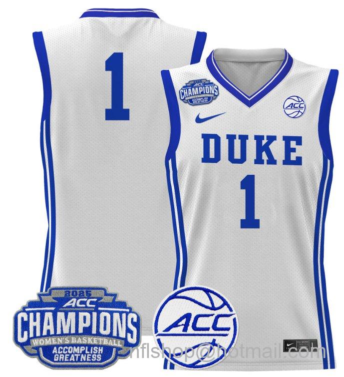 Women's Team Jersey Duke Blue Devils 2025 ACC Champions Lightweight White