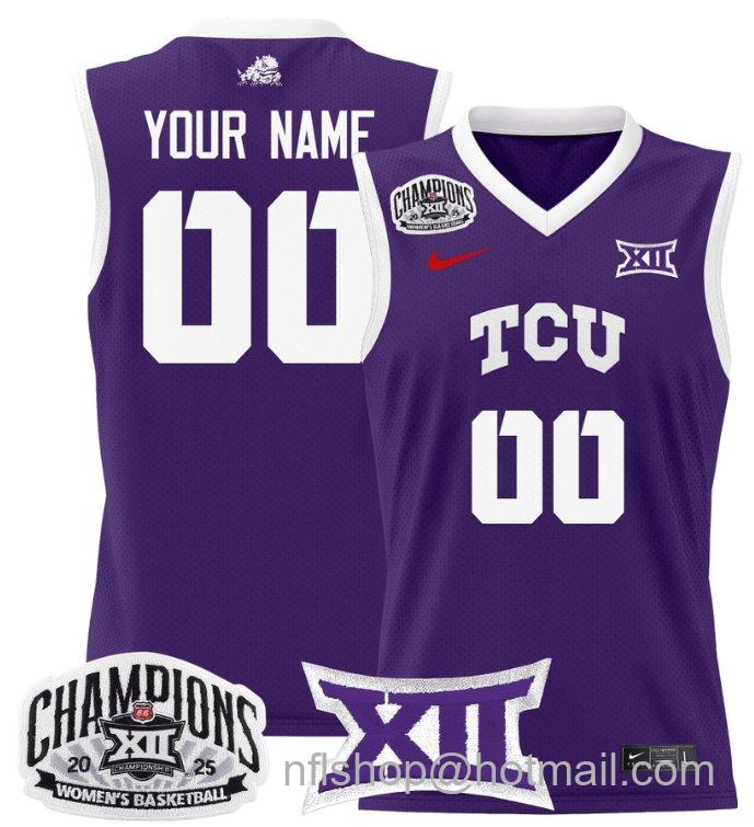 Women's Custom TCU Horned Frogs Jersey 2025 Champions Lightweight Purple