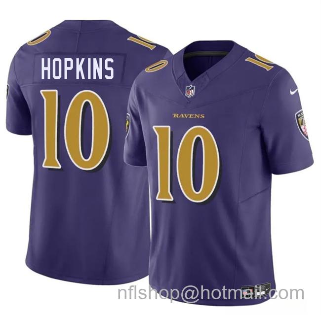 Men's Baltimore Ravens #10 DeAndre Hopkins Purple 2025 F.U.S.E. Vapor Limited Stitched Football Jersey