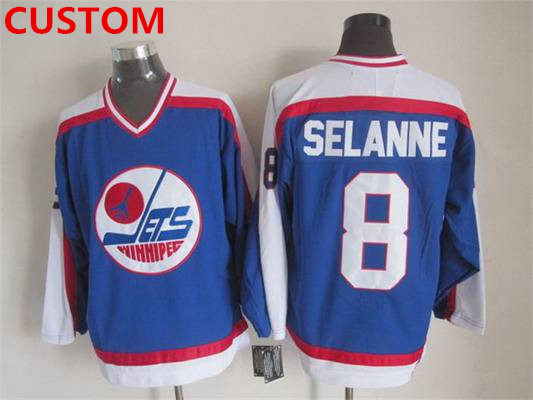 Men's Winnipeg Jets Custom 1979-80 Blue CCM Vintage Throwback Jersey