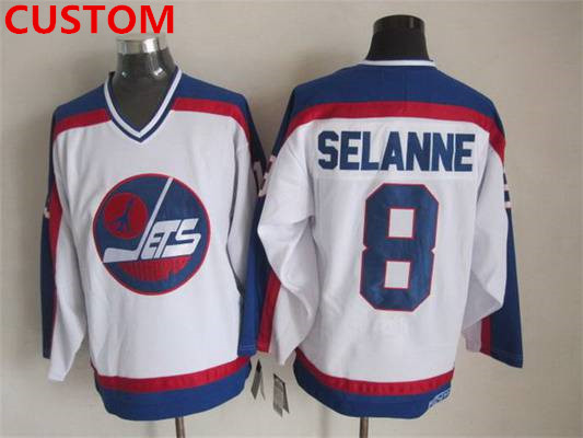 Men's Winnipeg Jets Custom 1979-80 White CCM Vintage Throwback Jersey