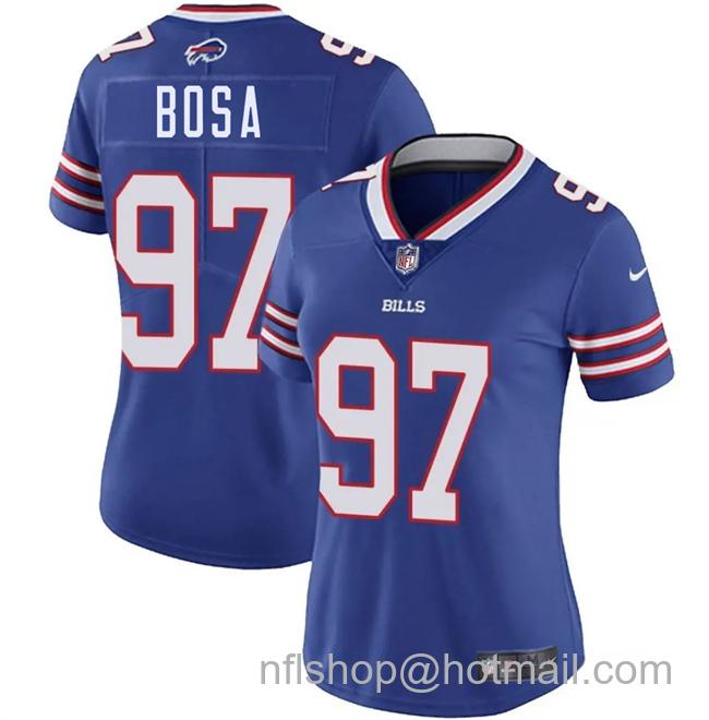 Women's Buffalo Bills #97 Joey Bosa Royal Vapor Stitched Football Jersey(Run Small)