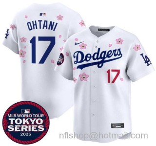 Youth Los Angeles Dodgers #17 Shohei Ohtani White 2025 Tokyo Series Limited Stitched Baseball Jersey