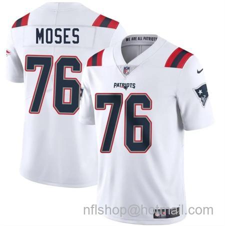 Men's New England Patriots #76 Morgan Moses White 2025 Vapor Limited Stitched Football Jersey