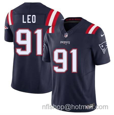 Men's New England Patriots #91 Titus Leo Navy 2025 F.U.S.E. Vapor Limited Stitched Football Jersey