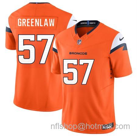 Men's Denver Broncos #57 Dre Greenlaw Orange 2025 F.U.S.E. Vapor Limited Stitched Football Jersey