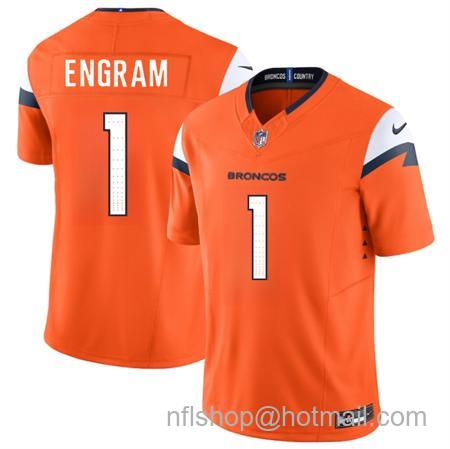 Men's Denver Broncos #1 Evan Engram Orange 2025 F.U.S.E. Vapor Limited Stitched Football Jersey