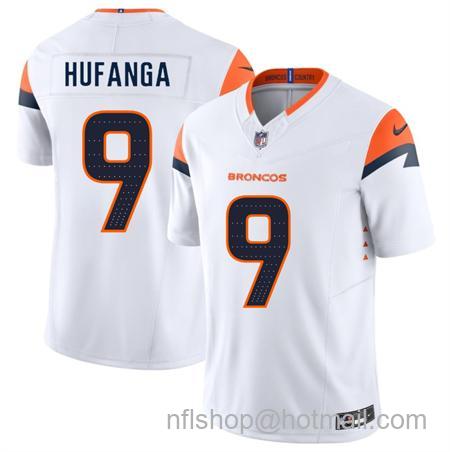 Men's Denver Broncos #9 Talanoa Hufanga White 2025 F.U.S.E. Vapor Limited Stitched Football Jersey