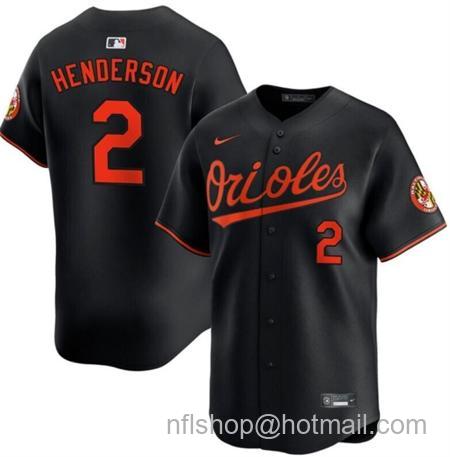 Men's Baltimore Orioles #2 Gunnar Henderson Black Alternate Limited Stitched Baseball Jersey