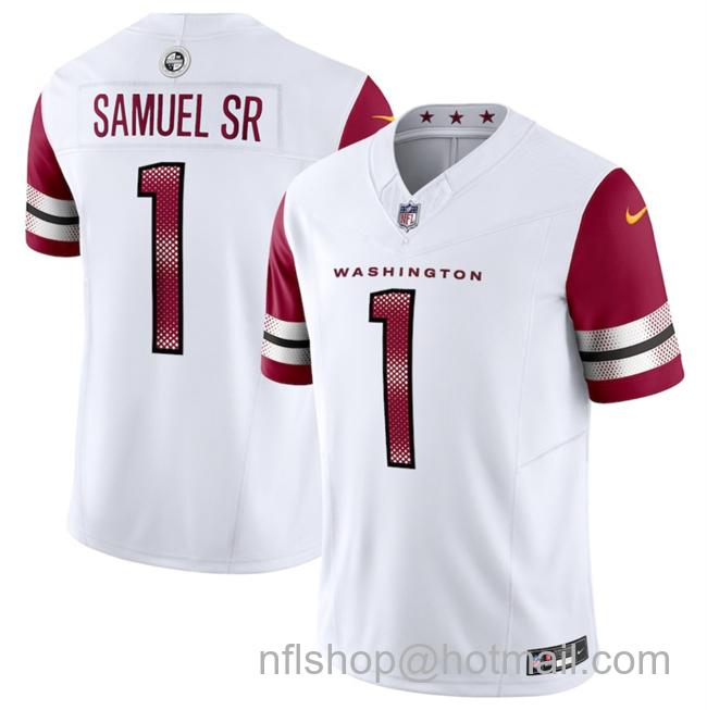 Youth Washington Commanders #1 Deebo Samuel Sr White 2025 F.U.S.E Vapor Limited Stitched Football Jersey