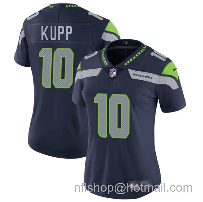 Women's Seattle Seahawks #10 Cooper Kupp Navy 2025 Vapor Limited Stitched Football Jersey(Run Small)