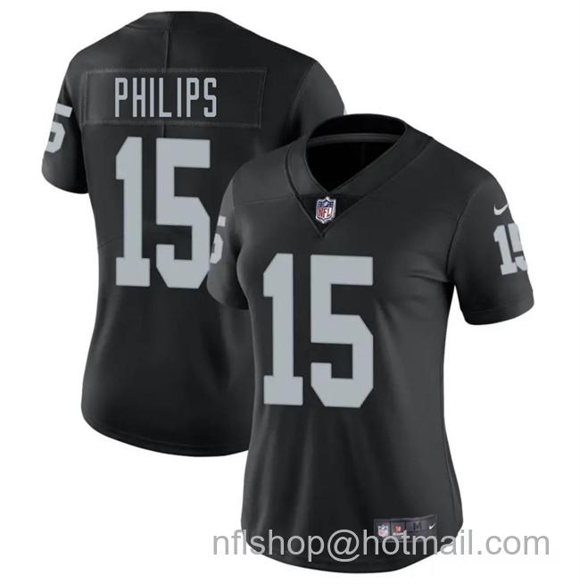 Women's Las Vegas Raiders #15 Kyle Philips Black 2025 Vapor Stitched Jersey(Run Small)