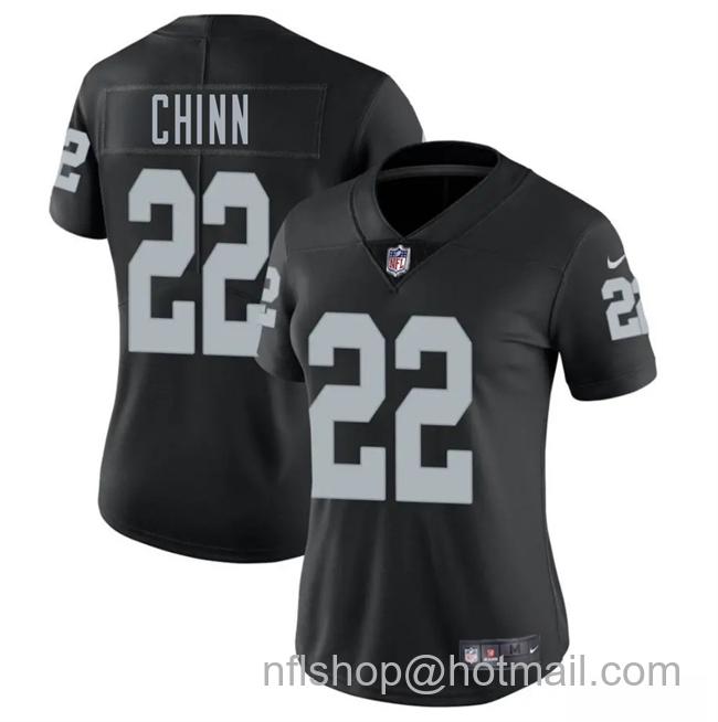 Women's Las Vegas Raiders #22 Jeremy Chinn Black 2025 Vapor Stitched Jersey(Run Small)