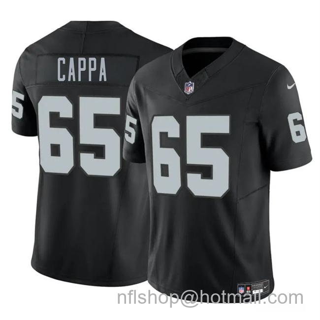 Men's Las Vegas Raiders #65 Alex Cappa Black 2025 F.U.S.E. Vapor Stitched Football Jersey