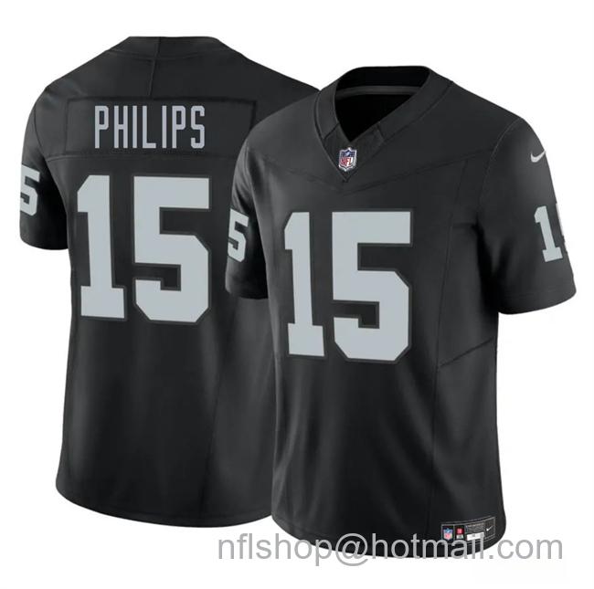 Men's Las Vegas Raiders #15 Kyle Philips Black 2025 F.U.S.E. Vapor Stitched Football Jersey