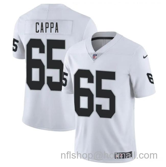 Men's Las Vegas Raiders #65 Alex Cappa White 2025 Vapor Stitched Football Jersey