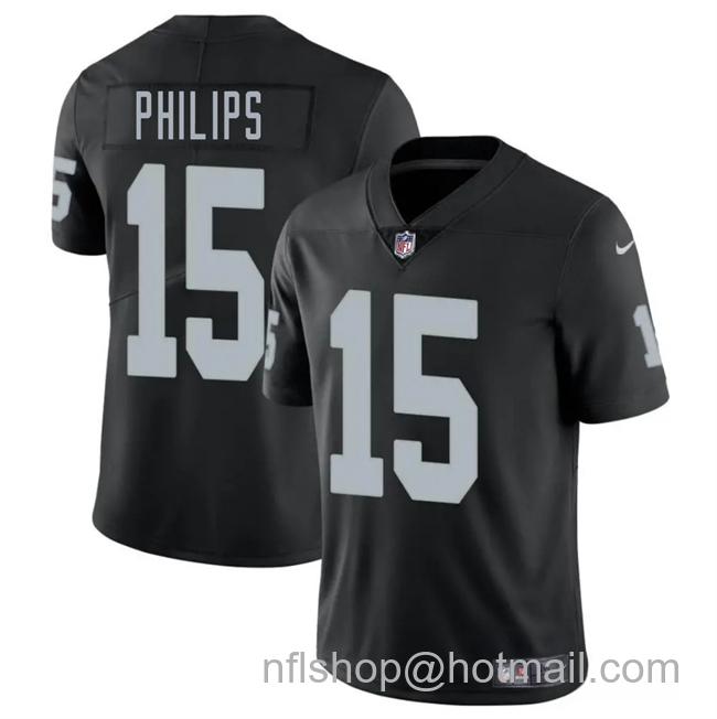 Men's Las Vegas Raiders #15 Kyle Philips Black 2025 Vapor Stitched Football Jersey