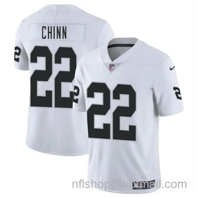 Men's Las Vegas Raiders #22 Jeremy Chinn White 2025 Vapor Stitched Football Jersey