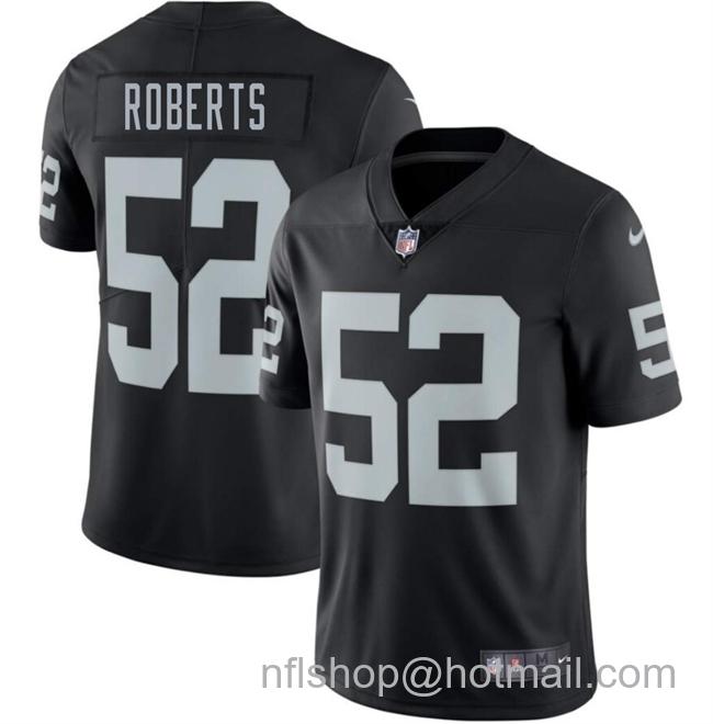 Men's Las Vegas Raiders #52 Elandon Roberts Black 2025 Vapor Stitched Football Jersey