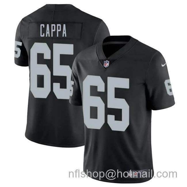 Men's Las Vegas Raiders #65 Alex Cappa Black 2025 Vapor Stitched Football Jersey