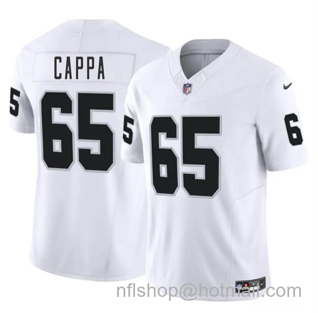 Men's Las Vegas Raiders #65 Alex Cappa White 2025 F.U.S.E. Vapor Stitched Football Jersey