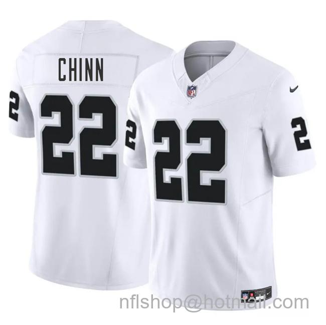 Men's Las Vegas Raiders #22 Jeremy Chinn White 2025 F.U.S.E. Vapor Stitched Football Jersey