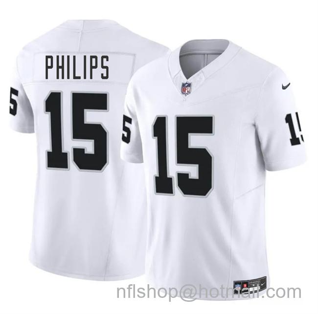 Men's Las Vegas Raiders #15 Kyle Philips White 2025 F.U.S.E. Vapor Stitched Football Jersey