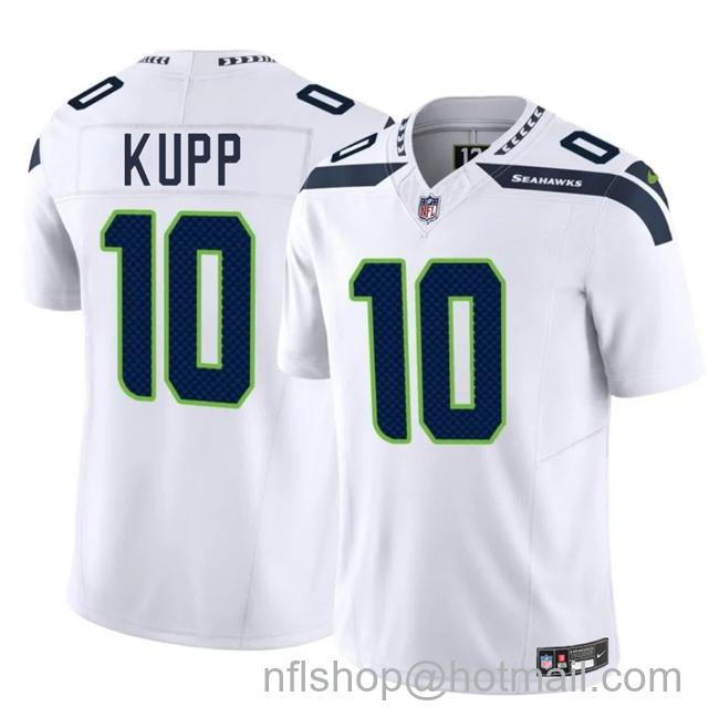 Men's Seattle Seahawks #10 Cooper Kupp White 2025 F.U.S.E. Vapor Limited Stitched Football Jersey