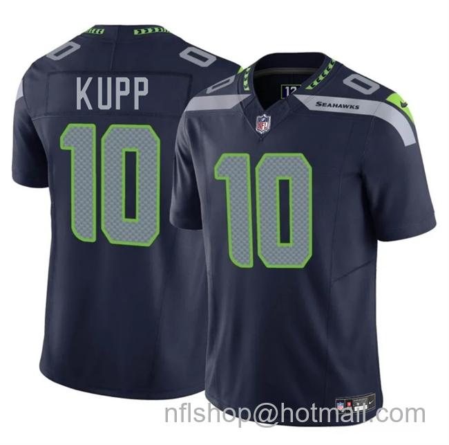 Men's Seattle Seahawks #10 Cooper Kupp Navy 2025 F.U.S.E Vapor Limited Stitched Football Jersey