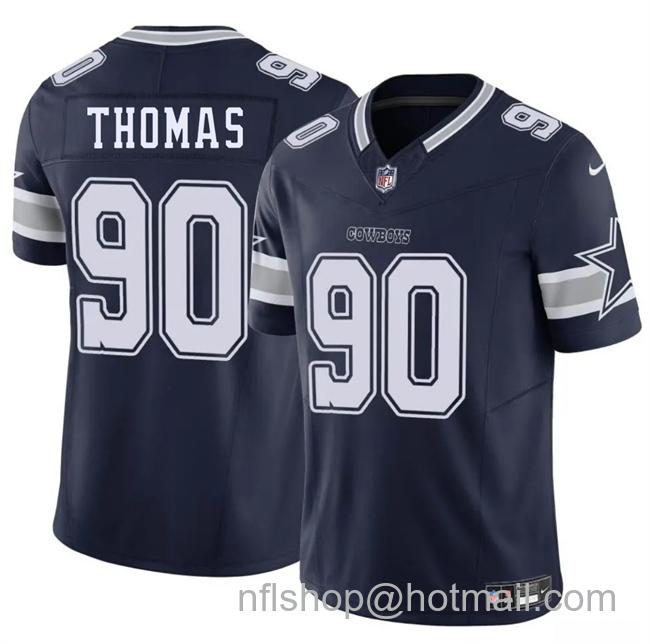 Men's Dallas Cowboys #90 Solomon Thomas Navy 2025 F.U.S.E Vapor Untouchable Limited Stitched Football Jersey