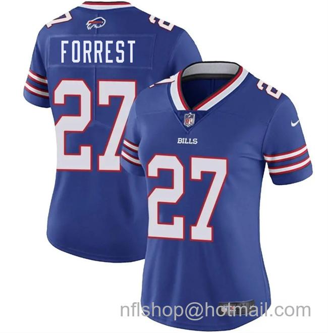 Women's Buffalo Bills #27 Darrick Forrest Blue Vapor Stitched Football Jersey(Run Small)