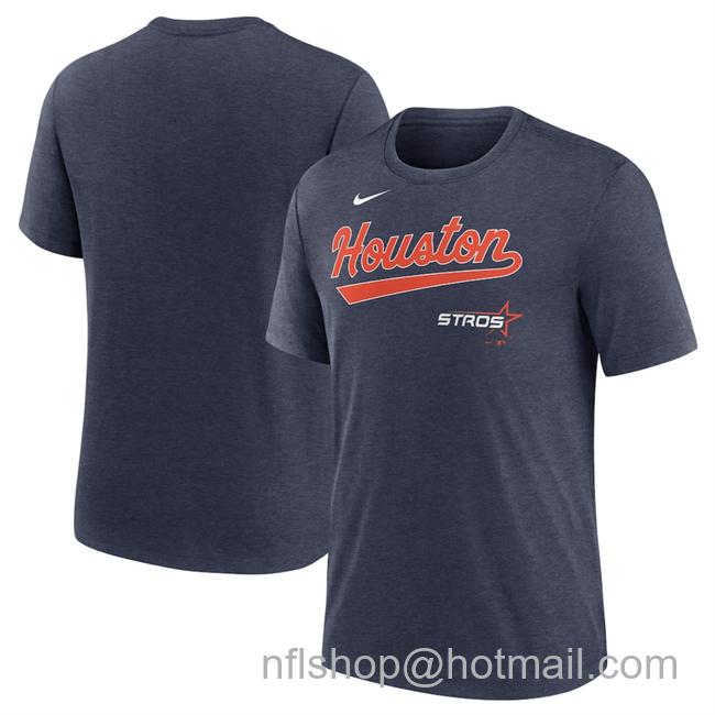 Men's Houston Astros Heather Navy 2025 City Connect Tri-Blend T-Shirt