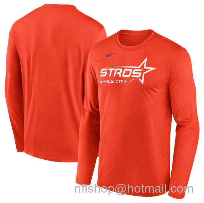 Men's Houston Astros Orange 2025 City Connect Legend Performance Long Sleeve T-Shirt