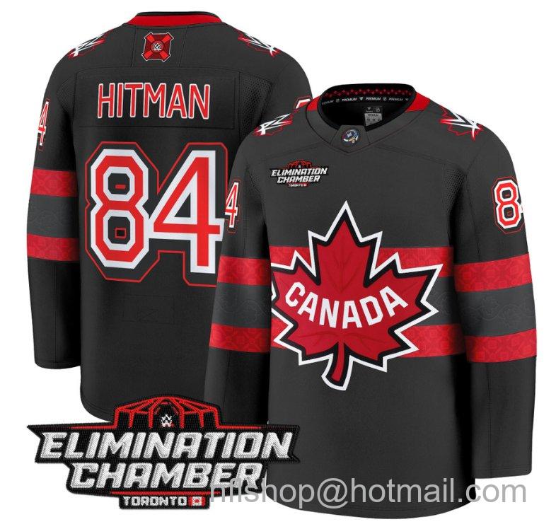 Men's The Hitman Jersey #84 Elimination Chamber Toronto 2025 Stitched Black