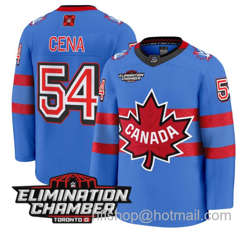 Men's John Cena Jersey #54 Elimination Chamber Toronto 2025 Premium Stitched Royal