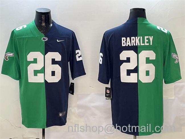 Men's Philadelphia Eagles #26 Saquon Barkley Green & Navy Split Vapor Untouchable Limited Stitched Football Jersey