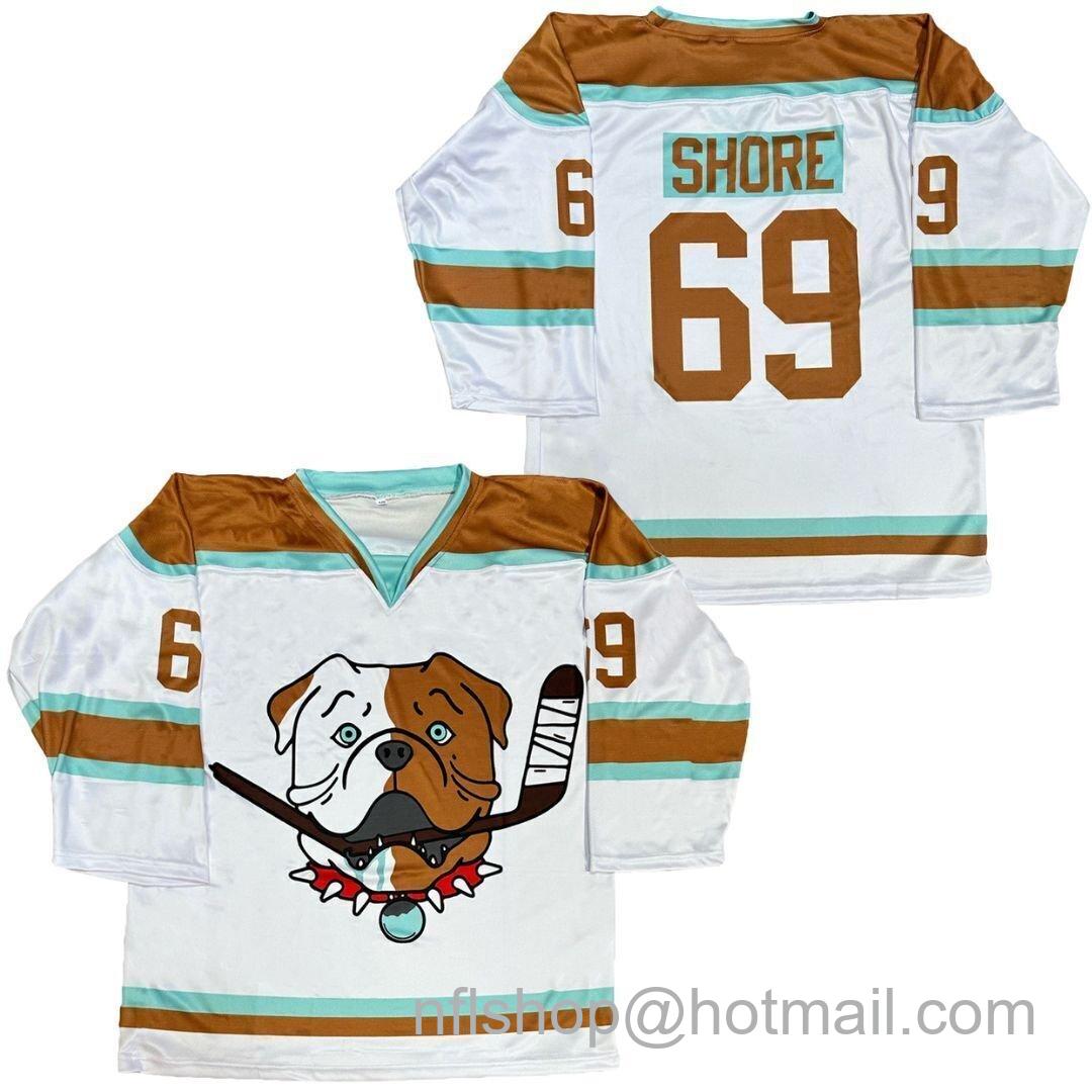 Men's TronX Bulldogs White Shore #69 TV Series Hockey Jerseys