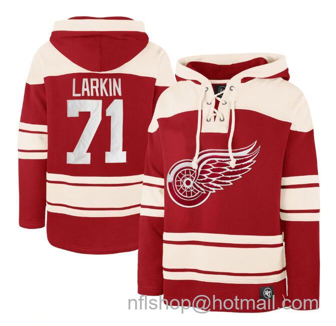 Men's Detroit Red Wings Active Player Custom Red Name & Number Pullover Hoodie